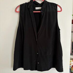 Everlane Black Silk Button Up Top, Size 14
